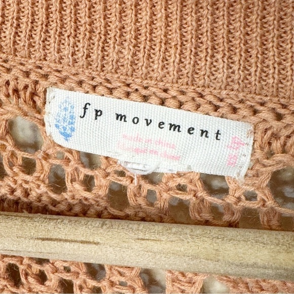 Free People Movement Coral Spice Open Knit Keenan Sweater Size XS - Picture 4 of 6